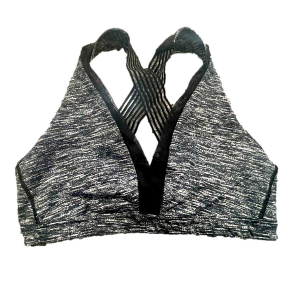 Victoria’s Secret VS Sport sports bra ✔️ Medium ©️ Black White mesh strappy